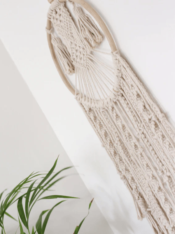 Eternal Geometric Cotton Macrame Wall Hanging with Tassels