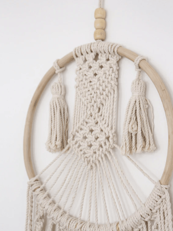Eternal Geometric Cotton Macrame Wall Hanging with Tassels
