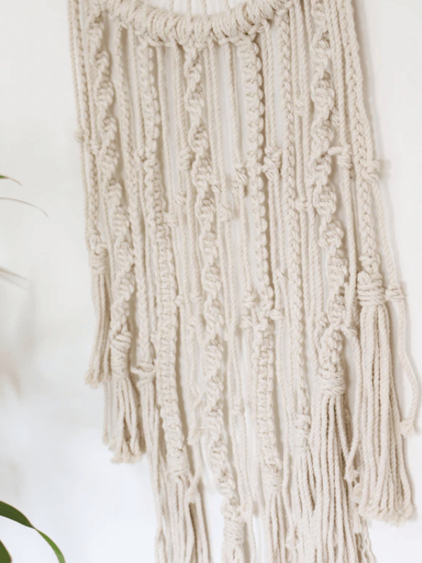 Eternal Geometric Cotton Macrame Wall Hanging with Tassels