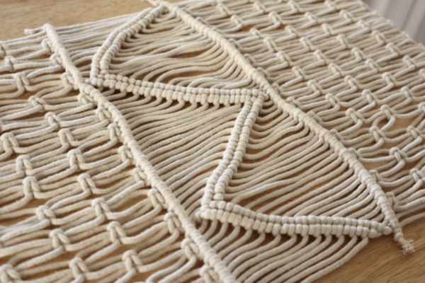 90" Antique White Macrame Table Runner for Kitchen and Farmhouse Tables