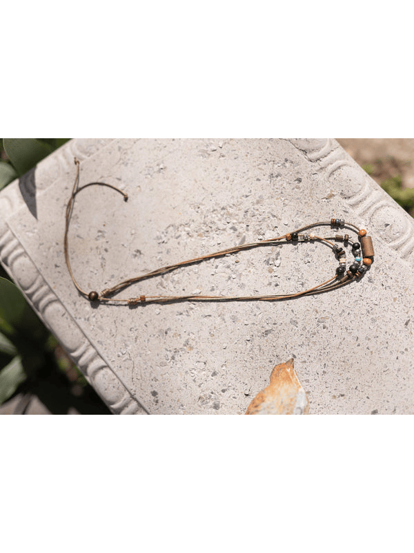 Sparrow Wood Beads Multi-Strand Hippie Necklace for Men and Women