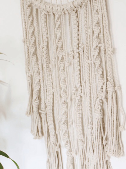 Eternal Geometric Cotton Macrame Wall Hanging with Tassels