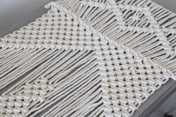 Inspirational Antique White Macrame Table Runner 90 Inch Long