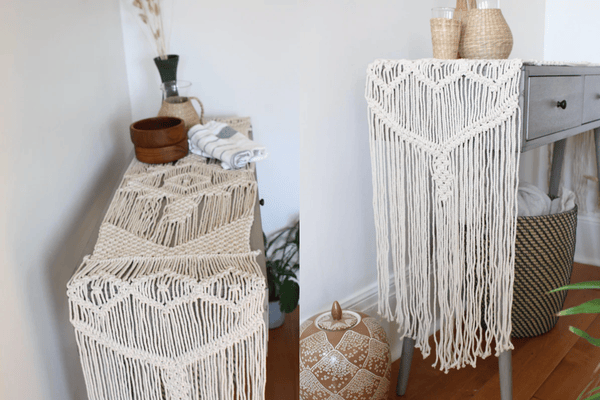 Inspirational Antique White Macrame Table Runner 90 Inch Long
