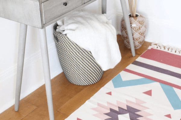 Aztec Hippie Rug Runner with Colorful Geometric Patterns
