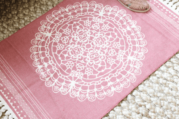 Colorful Mandala Rug Rectangular Cotton Linen Prayer Mat