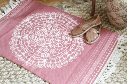 Colorful Mandala Rug Rectangular Cotton Linen Prayer Mat