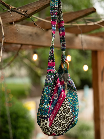 Womens Cotton Canvas Crossbody Bag Hippie Messenger Sling Purse
